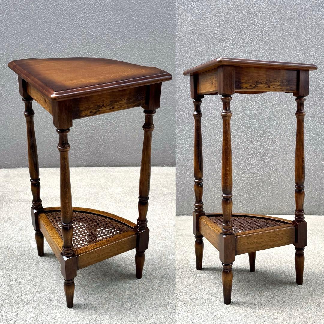 カリモク コロニアル コーナーラック アンティーク ビンテージ ラック ろくろ脚