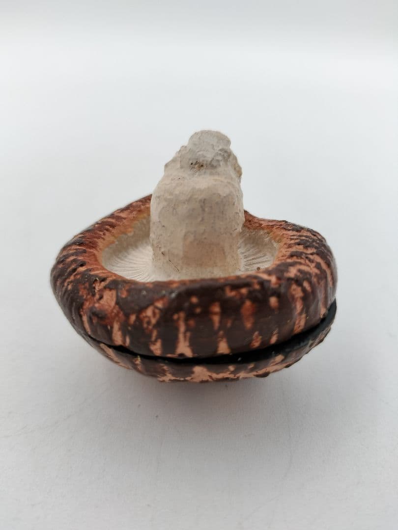 b120 【新品・未使用】香合 乾漆 椎茸 畦地粒表 多喜翁 木箱 茶道具 風炉