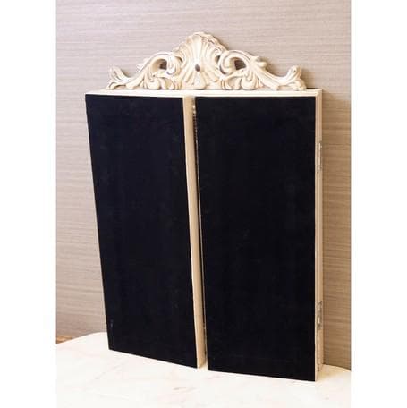 アンティーク調 ミラー 鏡 ロココ調 プリンセスミラー ３面鏡 ホワイト