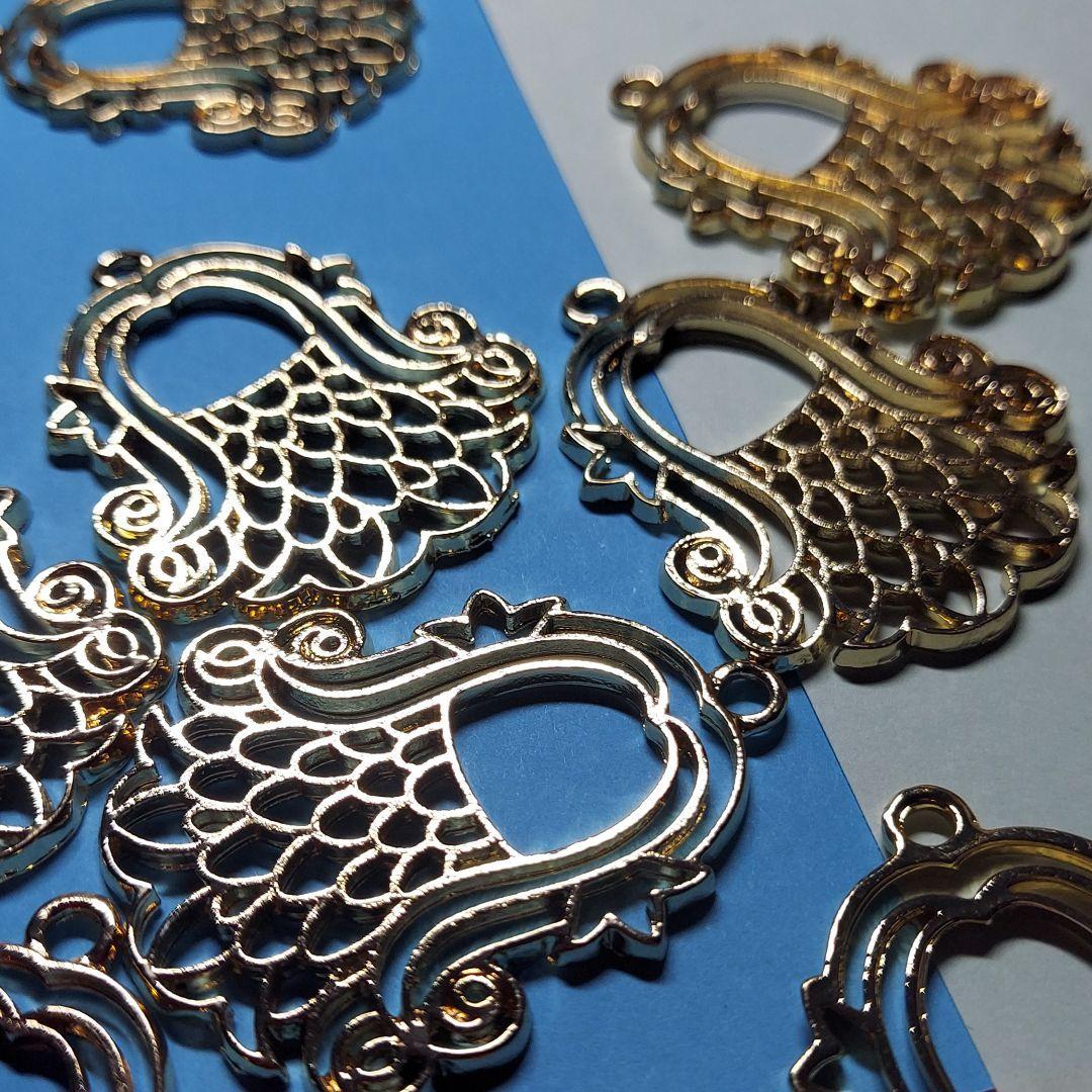 アマビエチャーム80個 レジン レジンフレーム 38mm×31mm