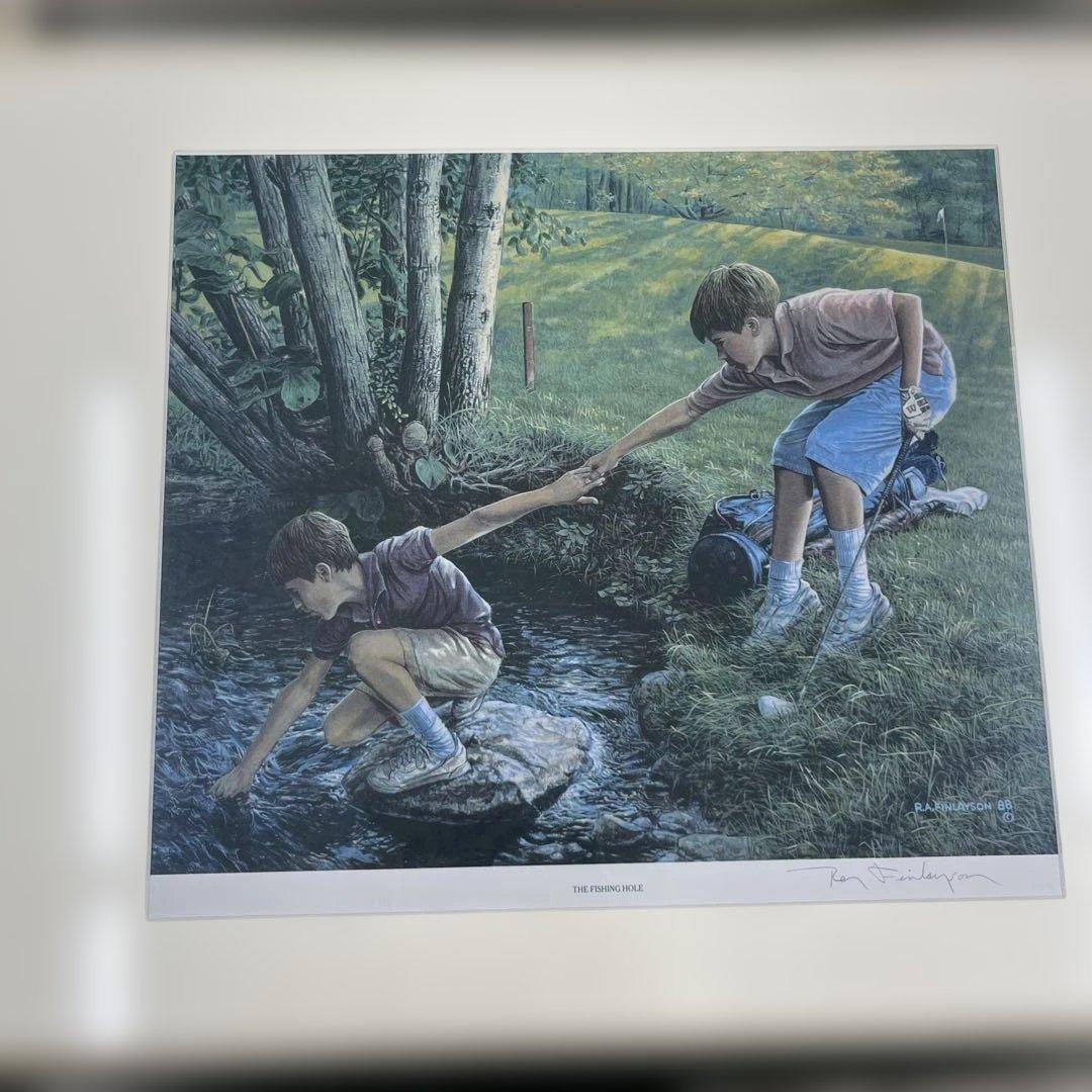 R.A.FINLAYSON 額装絵画 横70cm×縦55cm