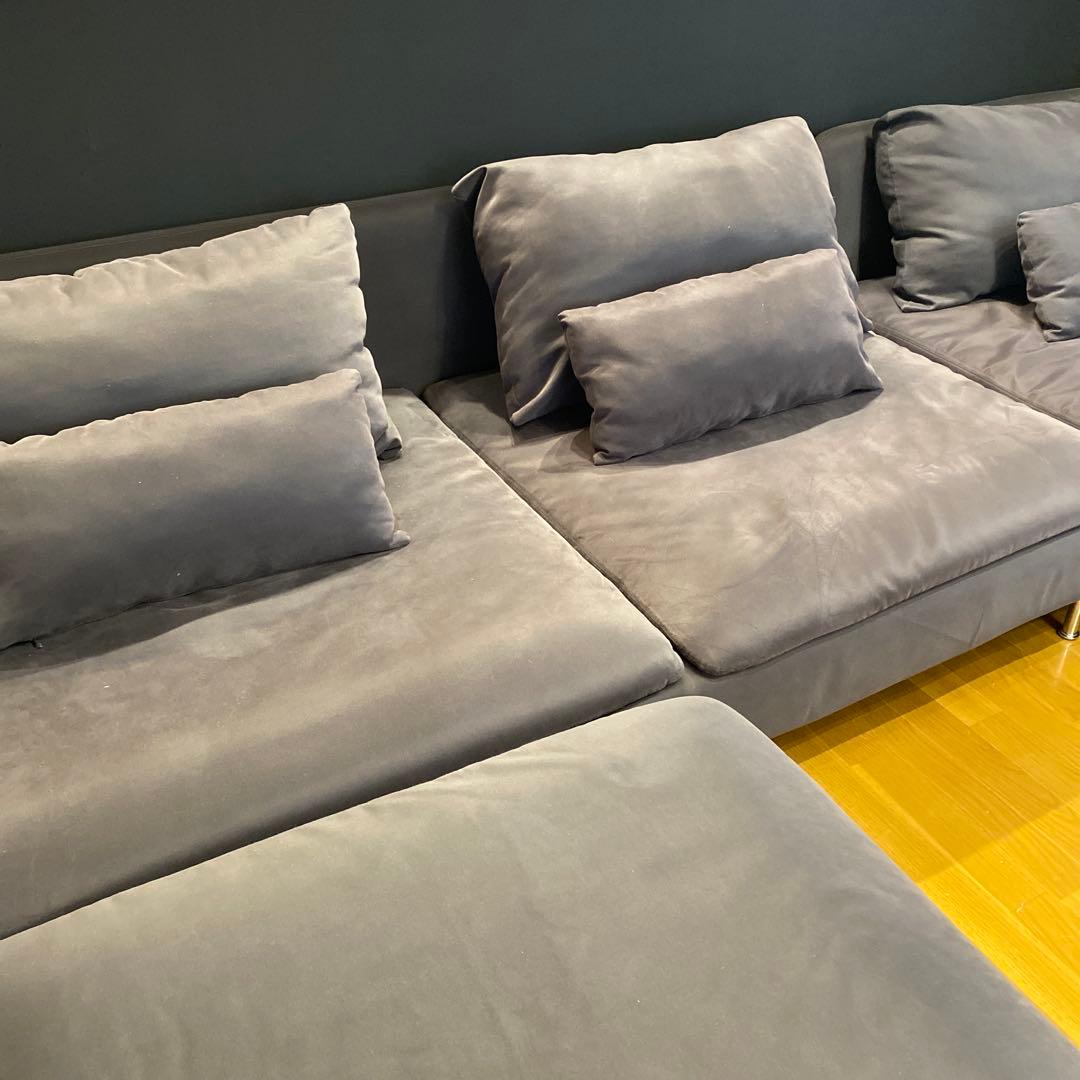 IKEAソーデルハムン　3人掛け　寝椅子　オットマン3点セット