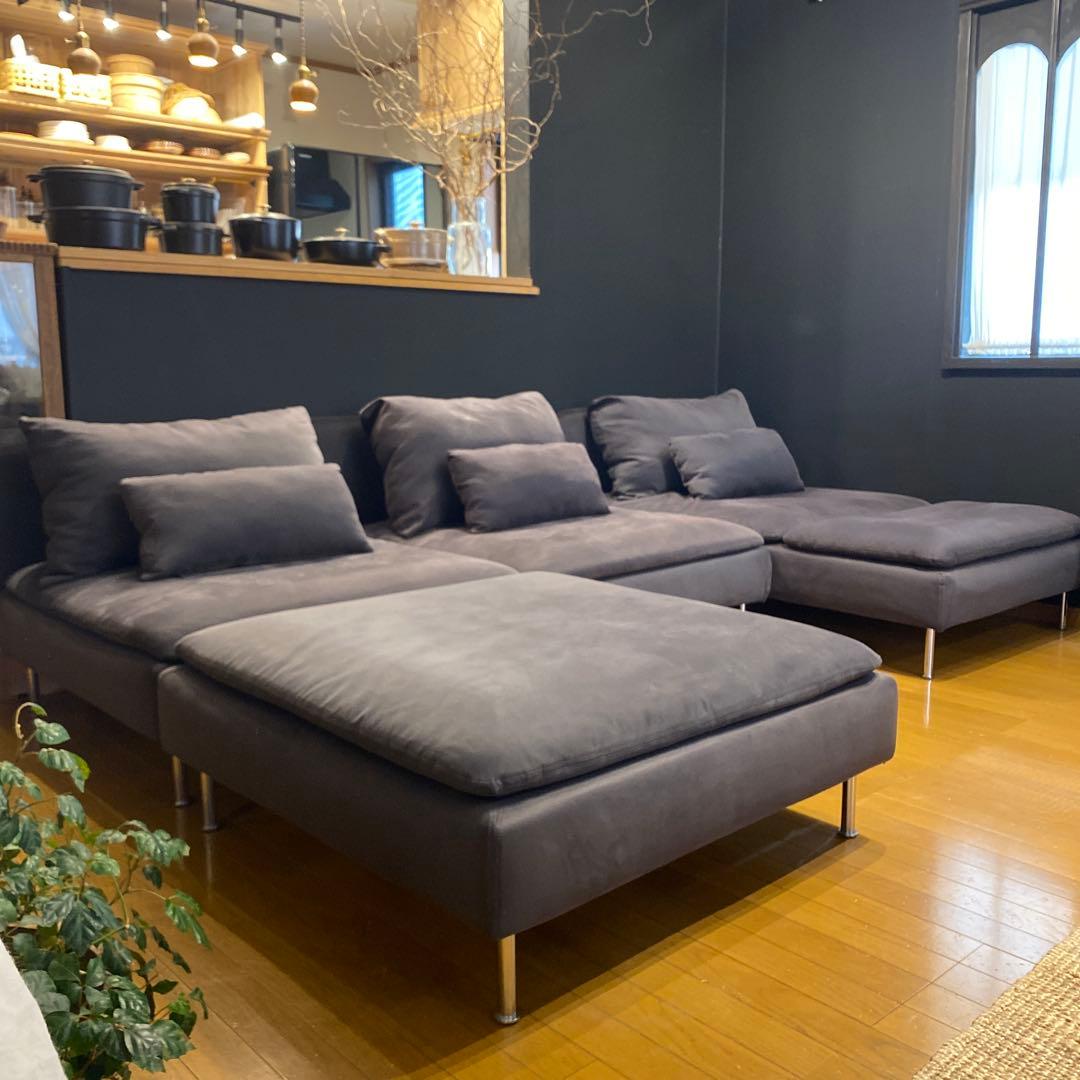 IKEAソーデルハムン　3人掛け　寝椅子　オットマン3点セット