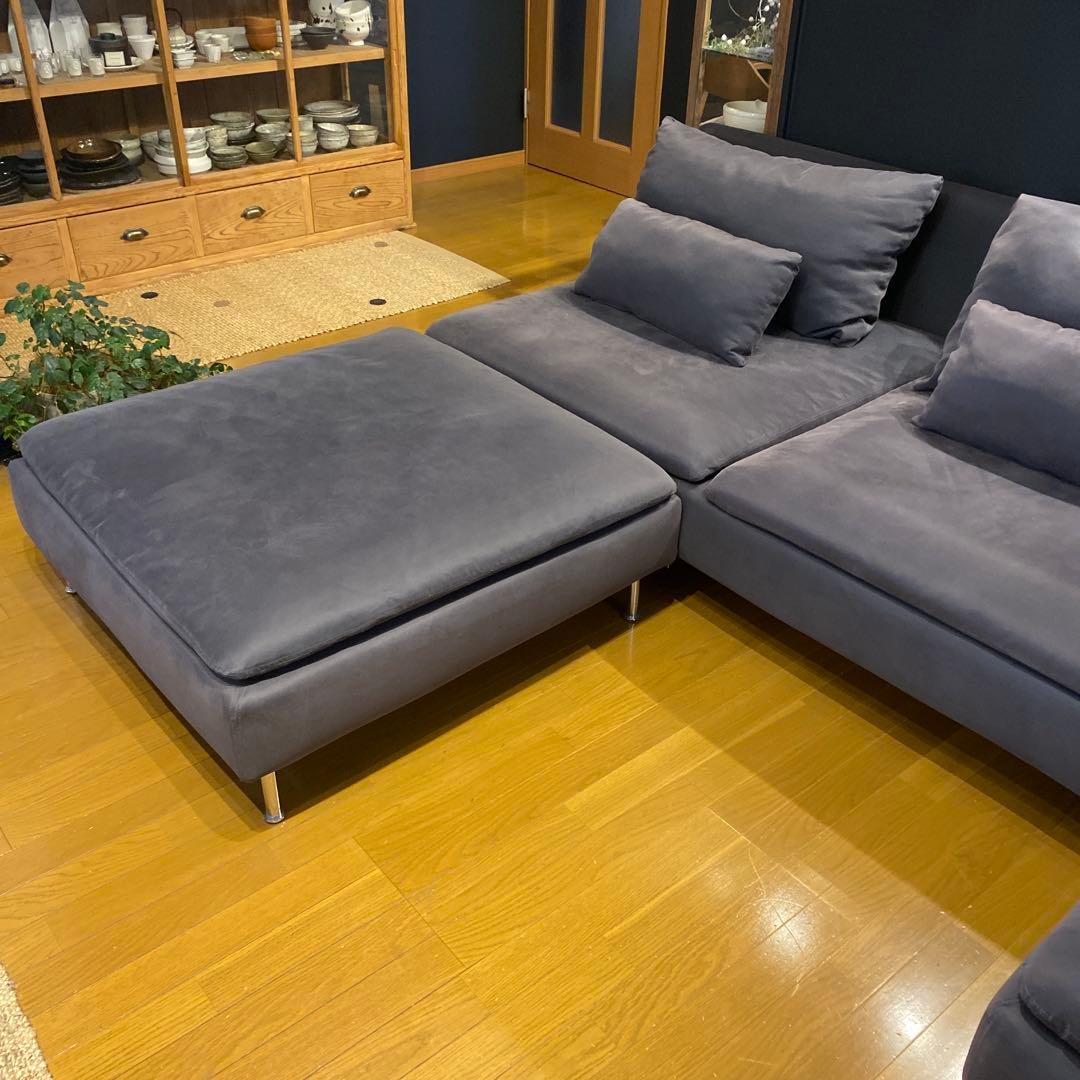 IKEAソーデルハムン　3人掛け　寝椅子　オットマン3点セット