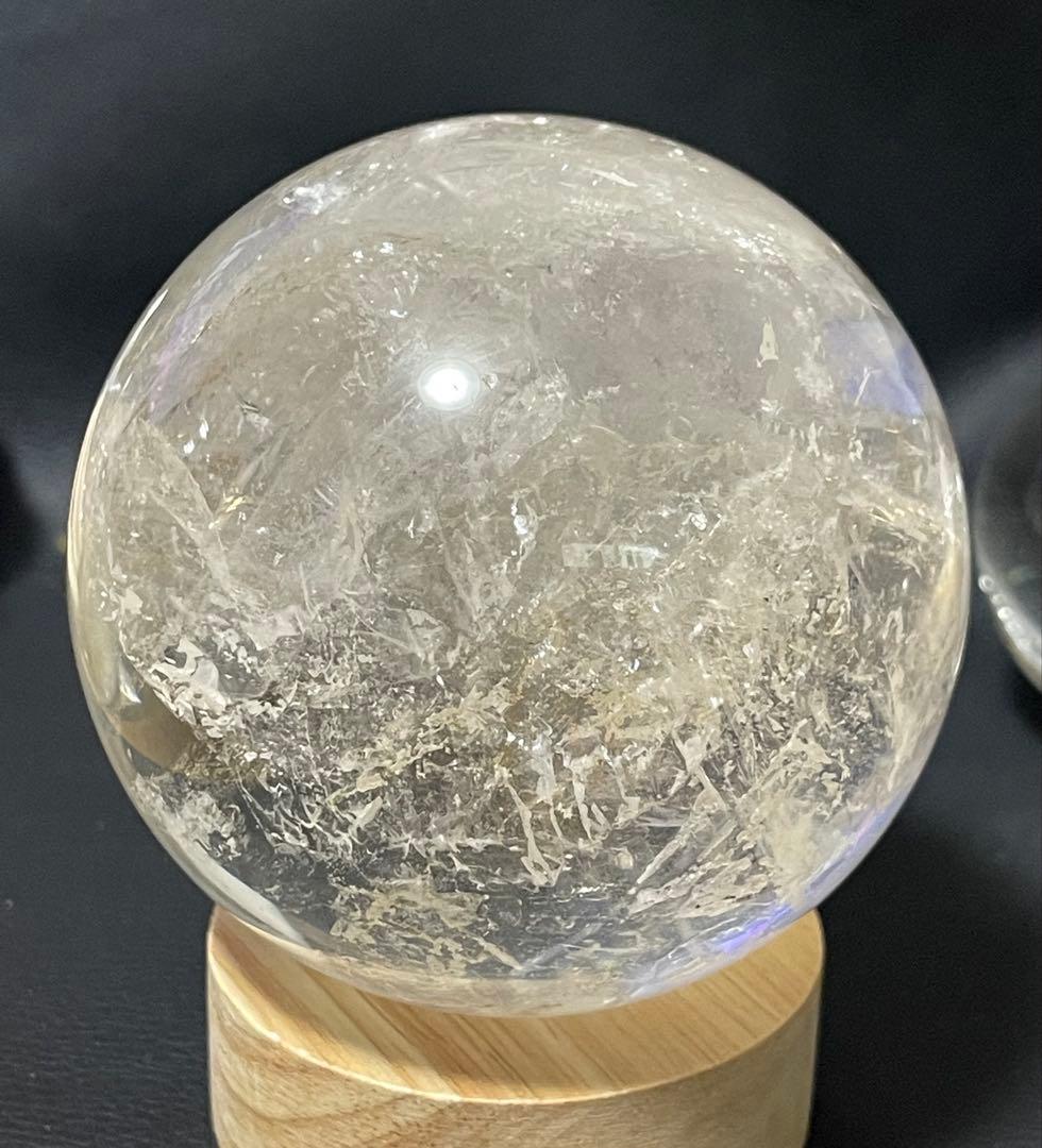 水晶　スフィア　虹入り　約8.3センチ　台座なし