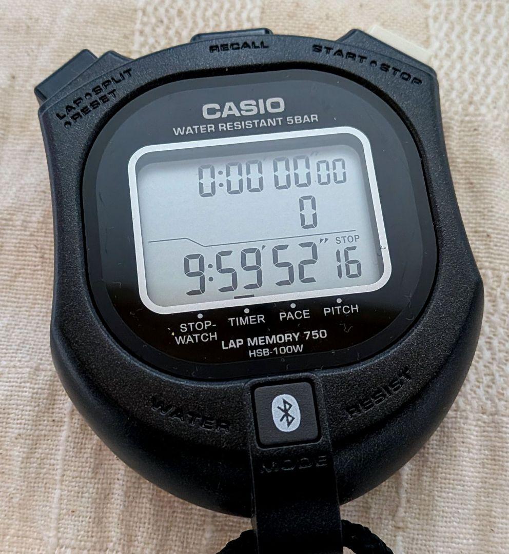 カシオ モバイルリンク機能搭載ストップウオッチ HSB-100W-1JH