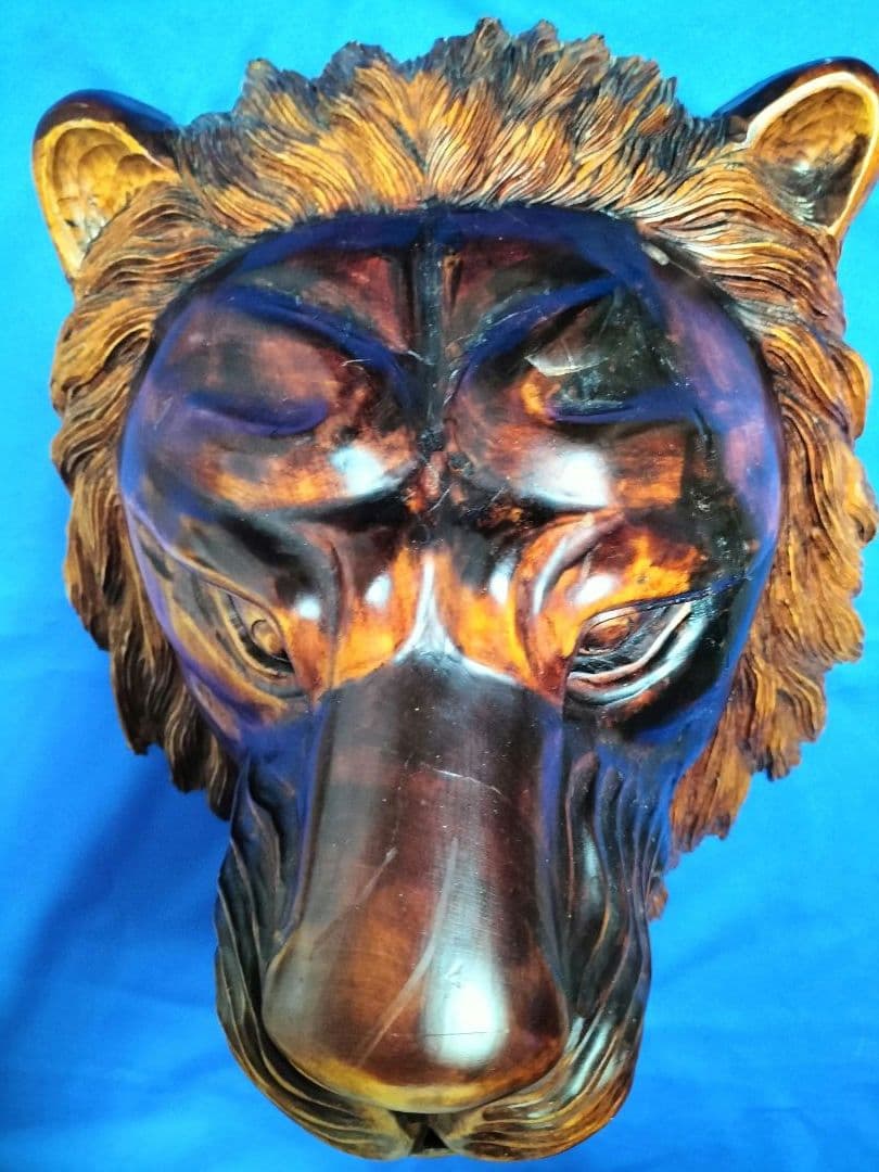 ライオン木彫り　アニマルヘッド　壁掛け最終値下げ