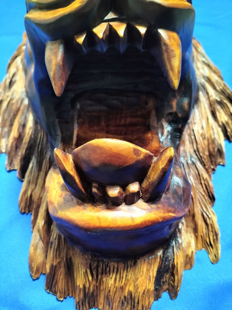 ライオン木彫り　アニマルヘッド　壁掛け最終値下げ