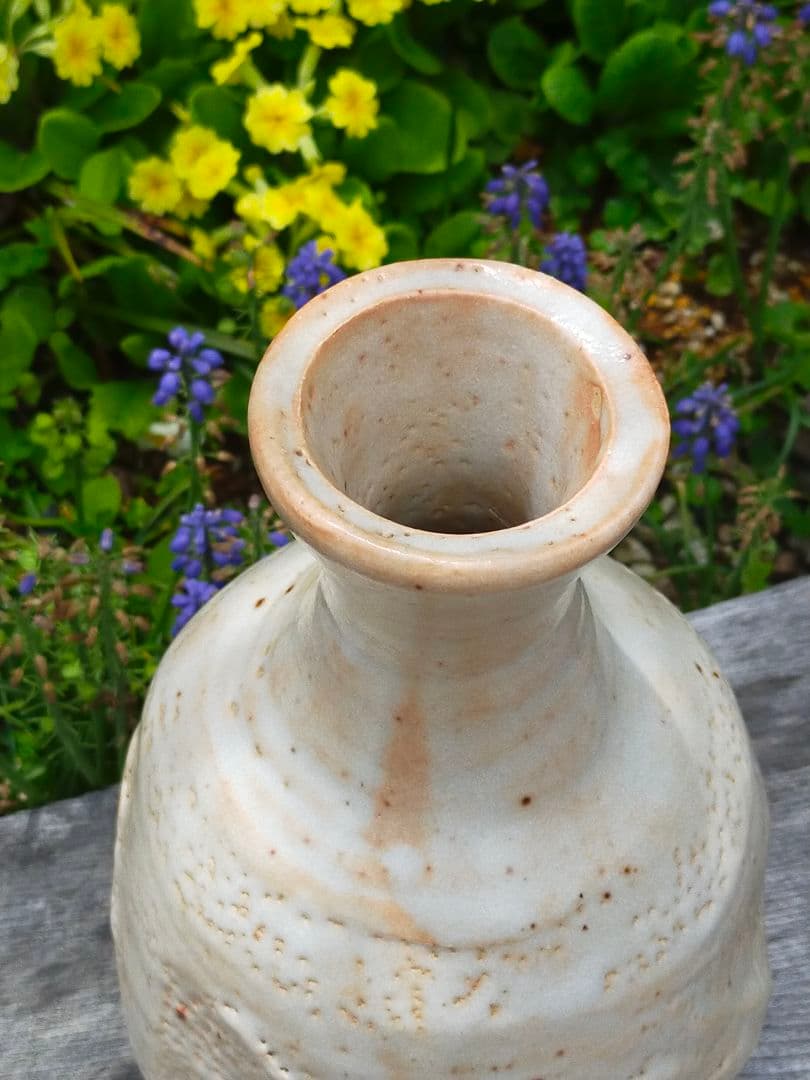 ♥美濃焼　志野　林正太郎　花瓶　高２６５ｍｍ　花器