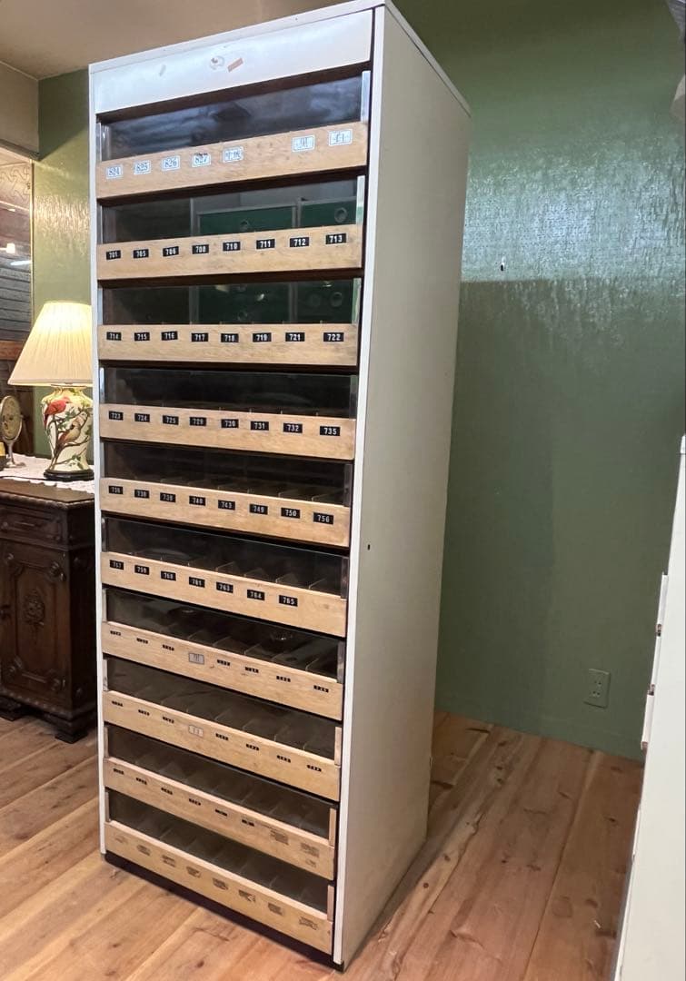 ミシン糸ケース 特大 収納棚 昭和レトロケース 当時物 アンティーク インテリア