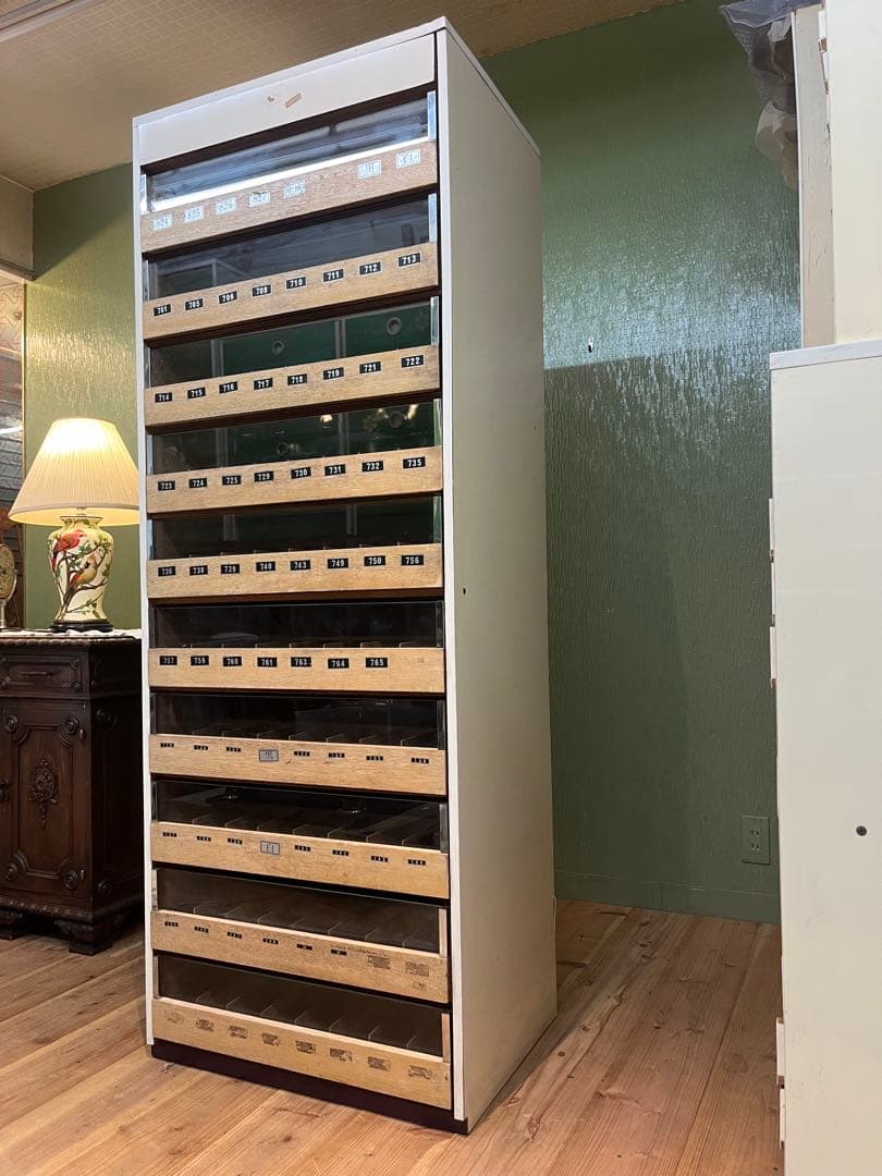 ミシン糸ケース 特大 収納棚 昭和レトロケース 当時物 アンティーク インテリア