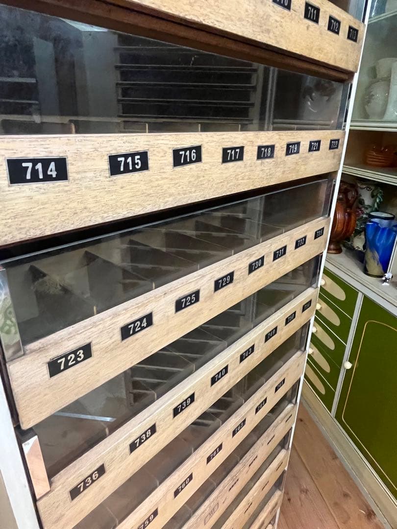 ミシン糸ケース 特大 収納棚 昭和レトロケース 当時物 アンティーク インテリア