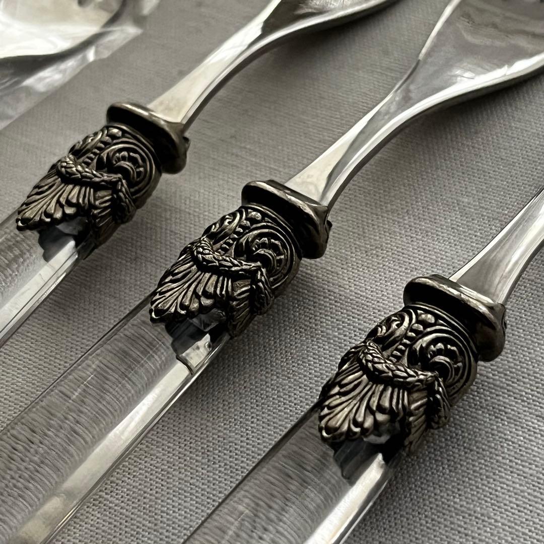 エメ ナポレオン 18-10 イタリア製 カトラリー クリア フォーク ケーキ