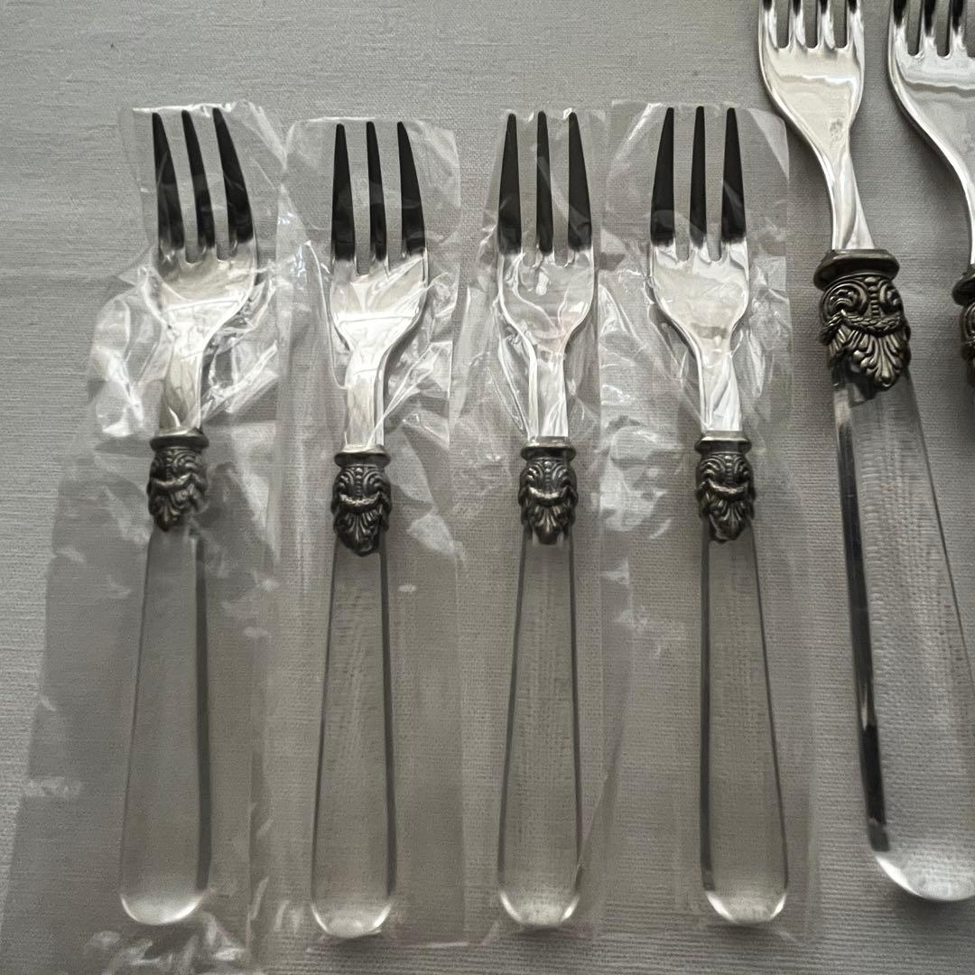 エメ ナポレオン 18-10 イタリア製 カトラリー クリア フォーク ケーキ
