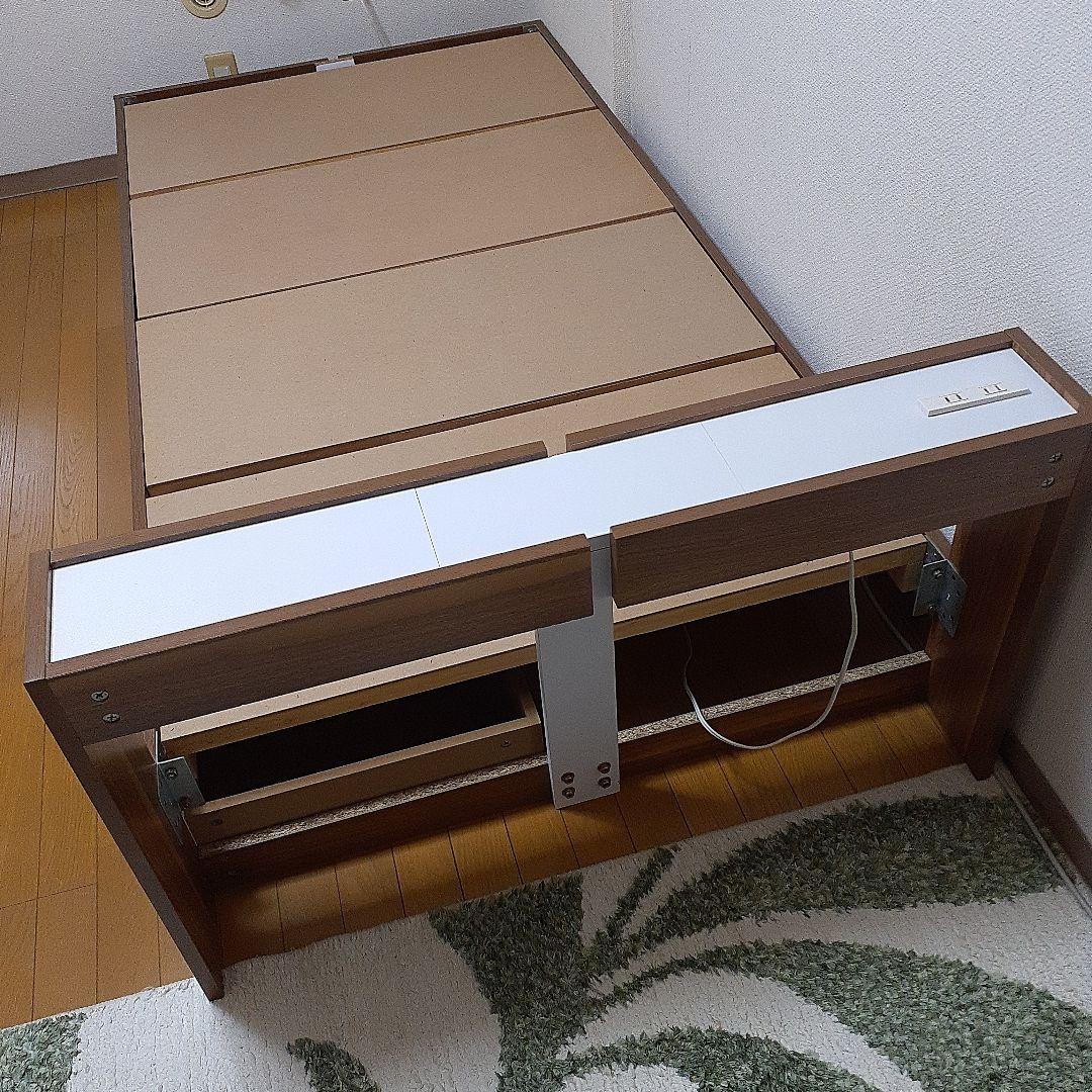 木製シングルベッドフレーム 引き出し付き