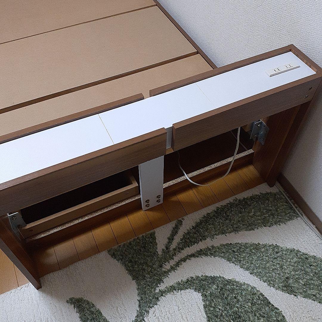 木製シングルベッドフレーム 引き出し付き