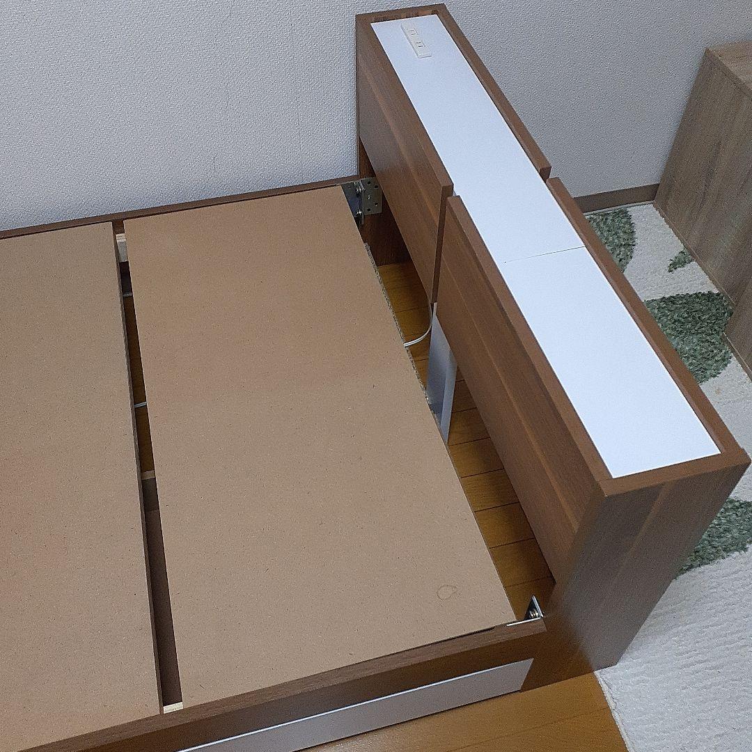 木製シングルベッドフレーム 引き出し付き