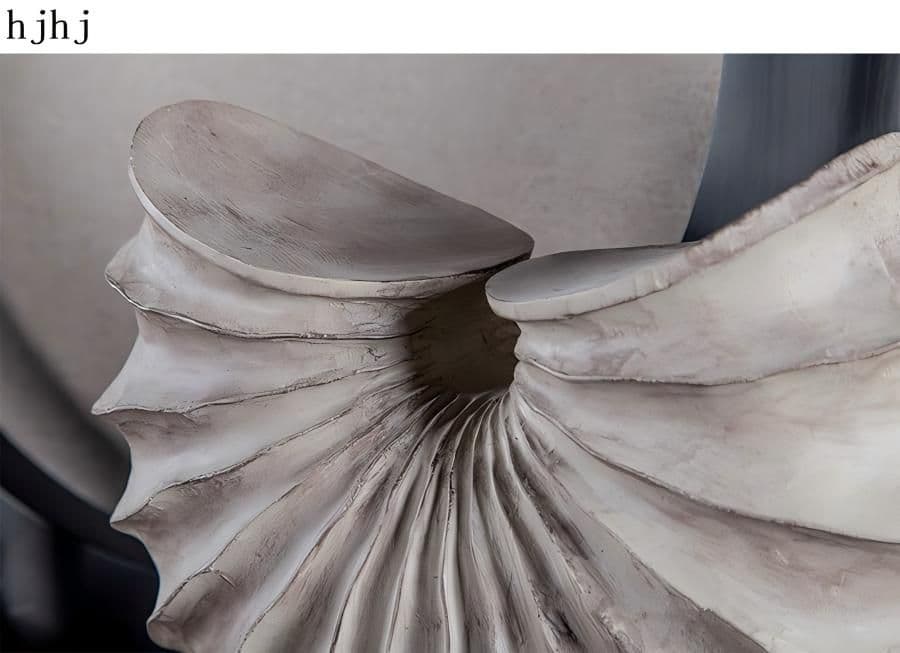 侘寂風貝殻円環オブジェ：リビング・寝室・玄関を飾るおしゃれ