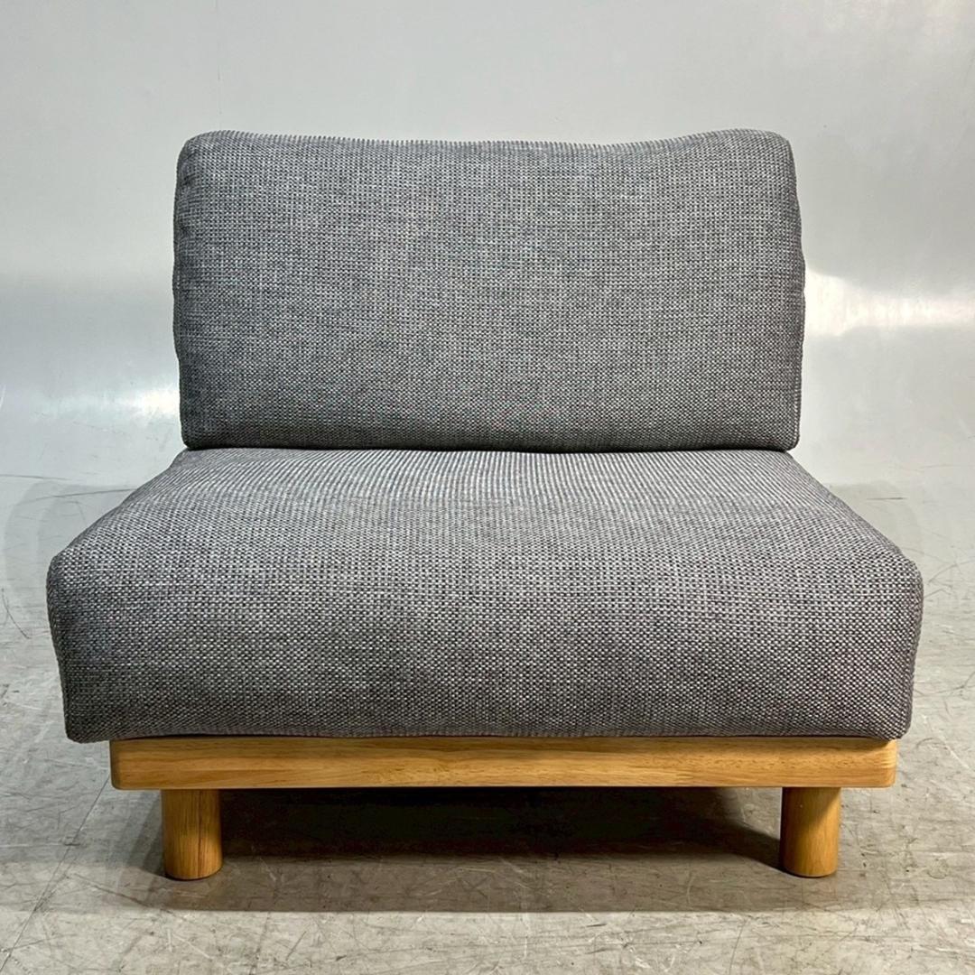 無印良品 MUJI ゆったり座れるアームレスソファ 1シーター グレー シンプル