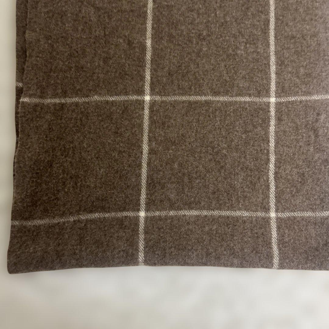 【美品】シルケボー　ブランケット　大判　ブラウン　チェック　130×185cm