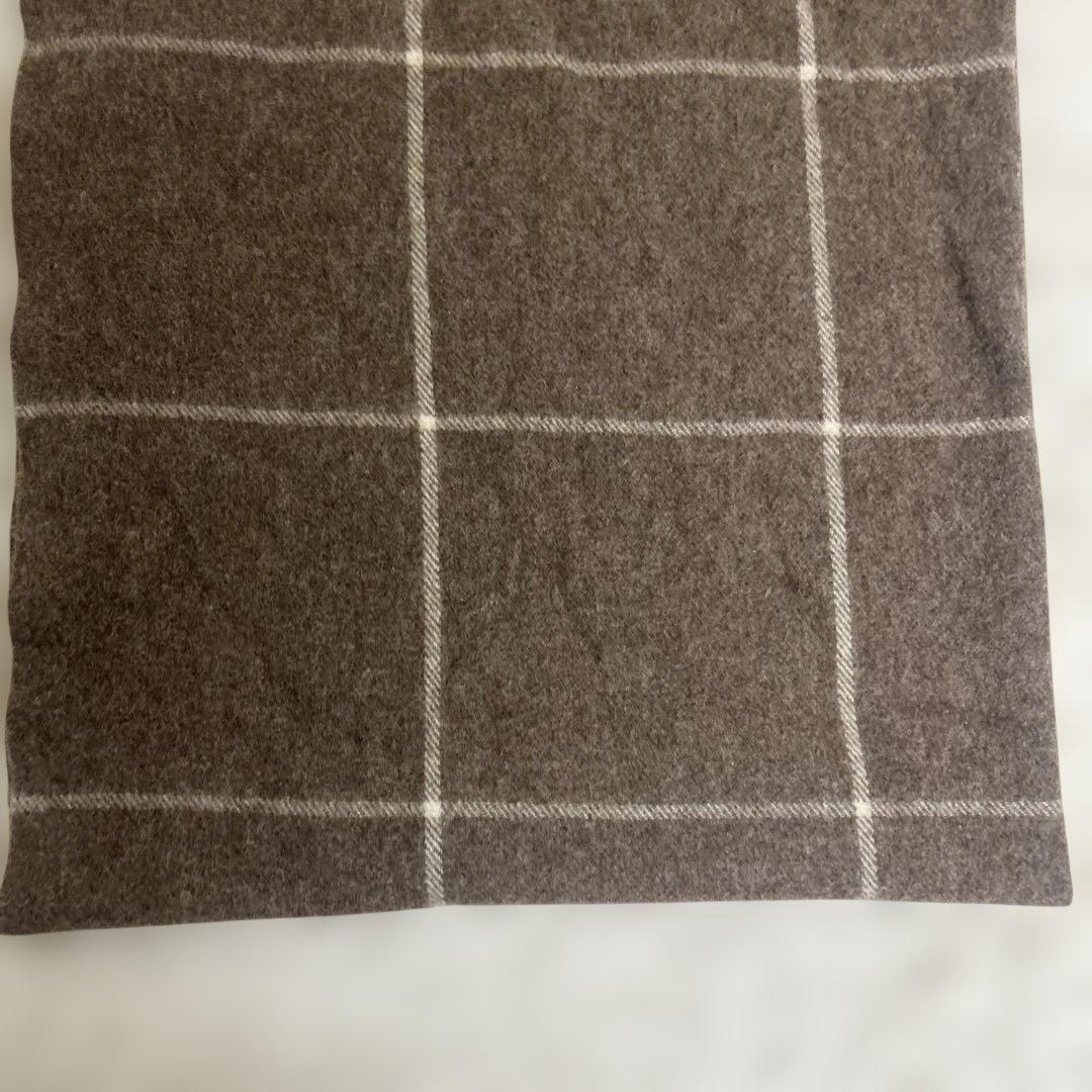 【美品】シルケボー　ブランケット　大判　ブラウン　チェック　130×185cm
