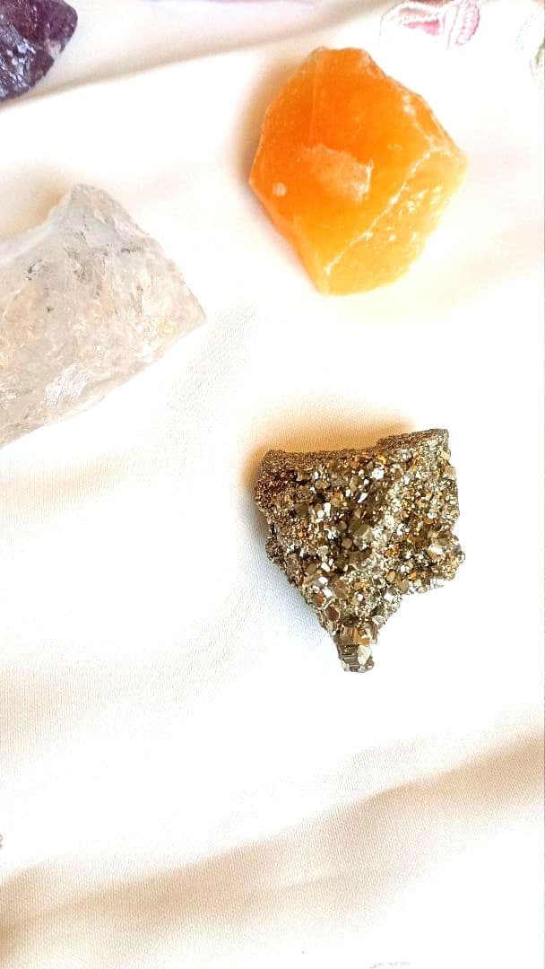 石材店購入 天然石 原石 5点セット（水晶・アメジスト・ローズクォーツ 他）