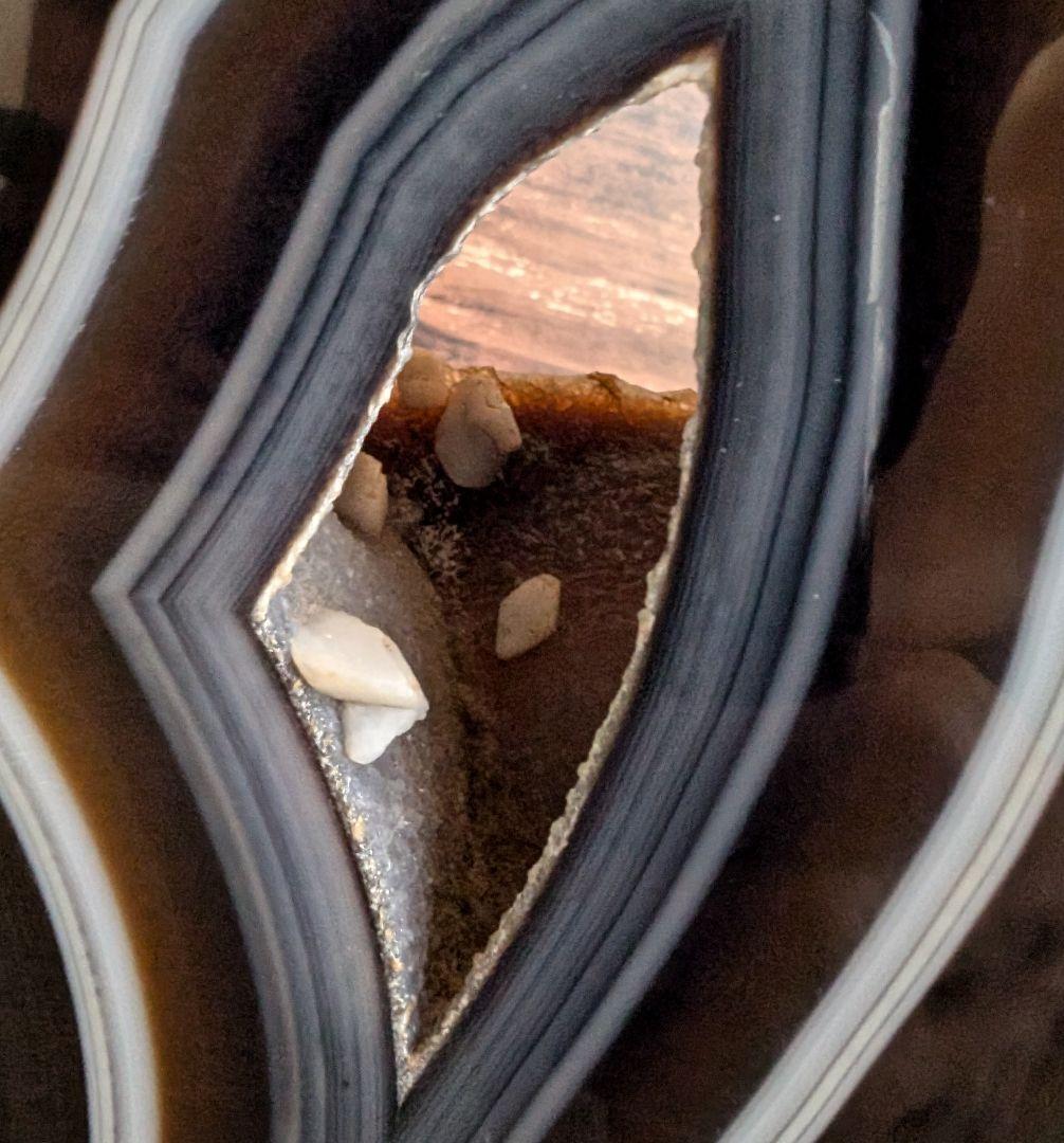 アゲート ジオード 原石　？★6.6kg★台付き　希少かも!　美品