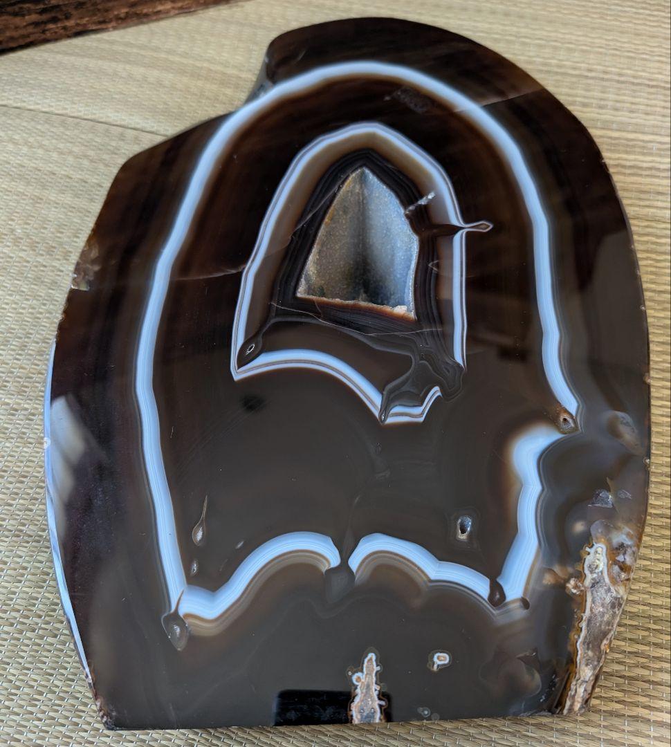 アゲート ジオード 原石　？★6.6kg★台付き　希少かも!　美品