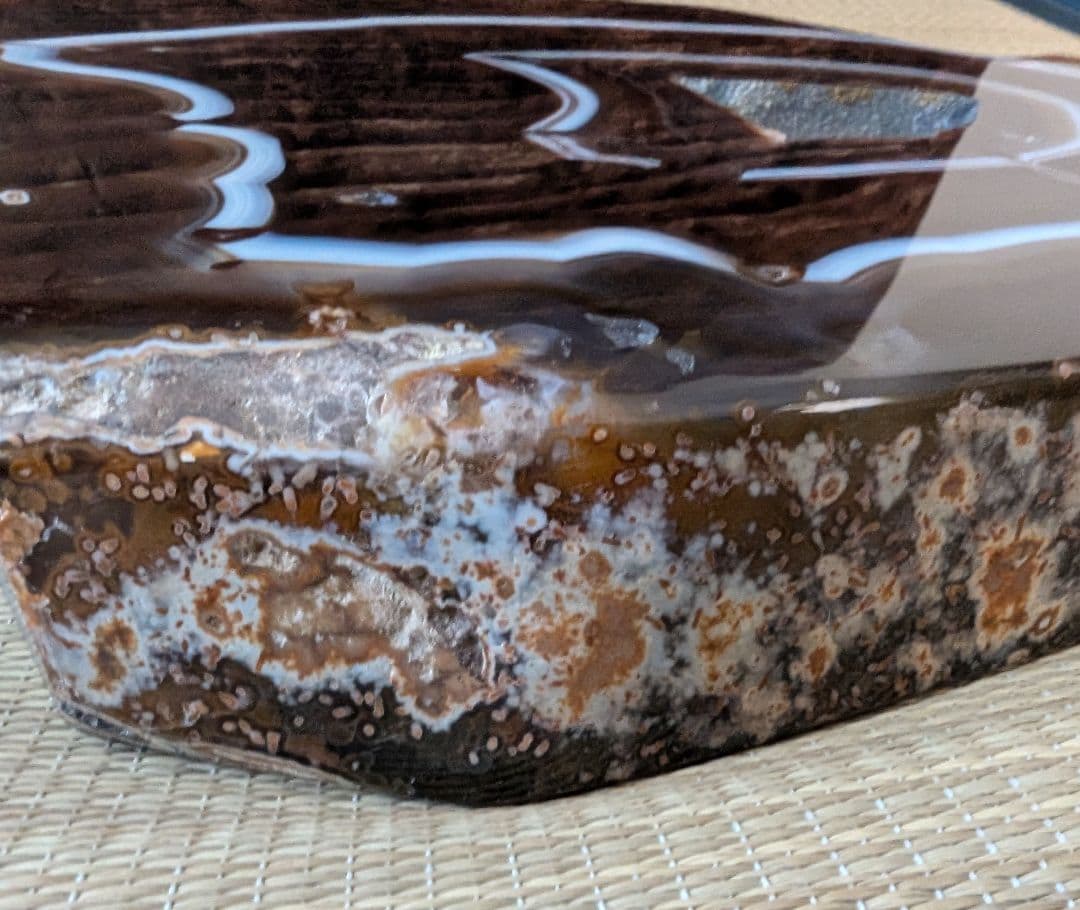 アゲート ジオード 原石　？★6.6kg★台付き　希少かも!　美品