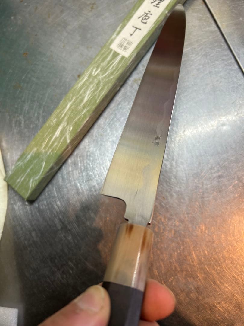 堺包丁　柳刃包丁　ダマスカス　青鋼　尺　黒檀八角柄
