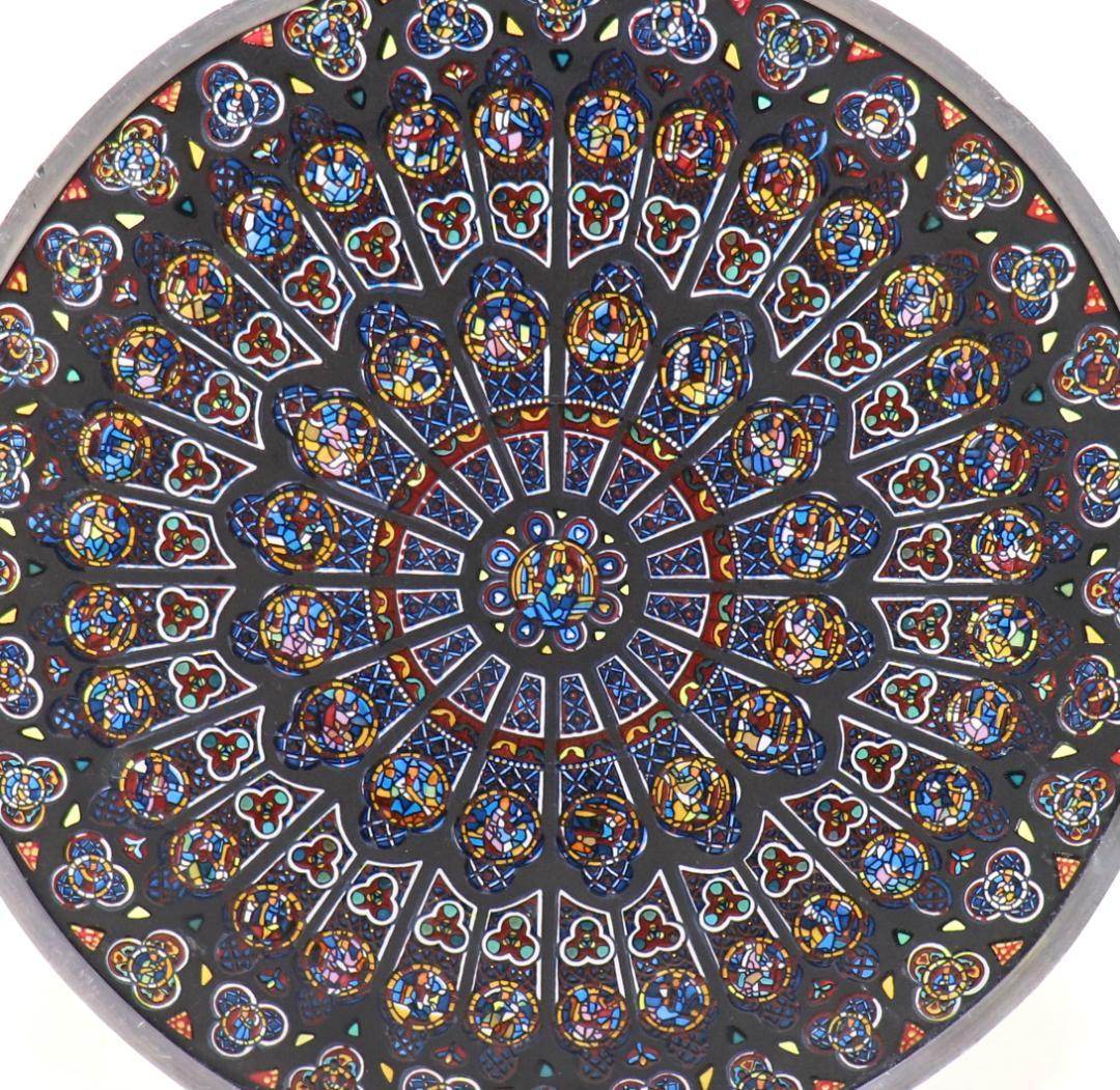 ノートルダム大聖堂 ヴィンテージ ステンドグラス 北のバラ窓 ローズ パリ 教会