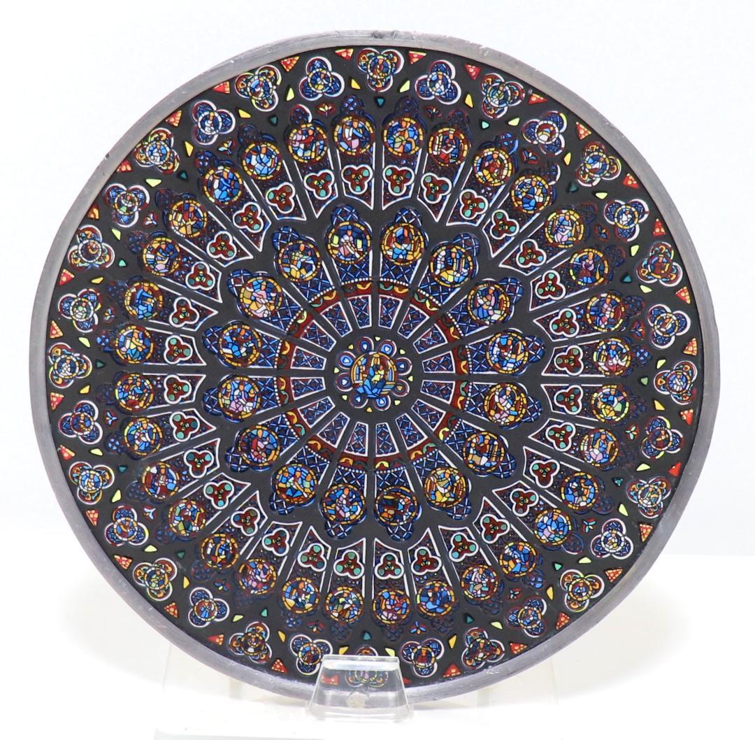 ノートルダム大聖堂 ヴィンテージ ステンドグラス 北のバラ窓 ローズ パリ 教会