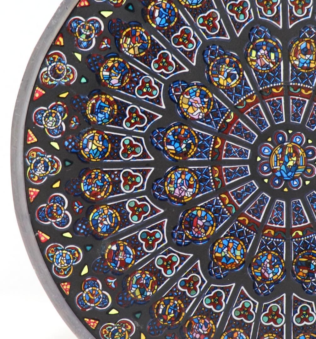 ノートルダム大聖堂 ヴィンテージ ステンドグラス 北のバラ窓 ローズ パリ 教会