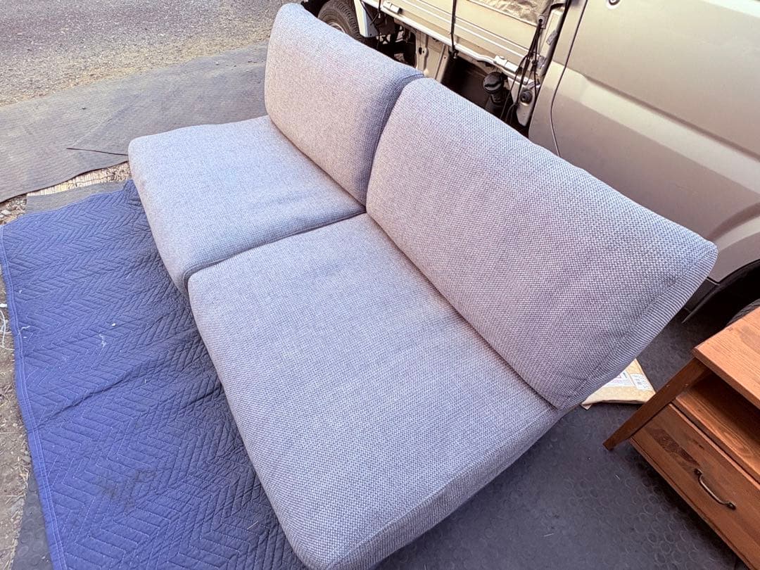 無印良品 ゆったり座れるアームレスソファ 2シーター