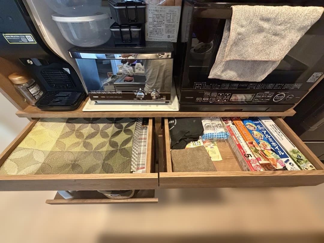 木目調 食器棚 コンパクト