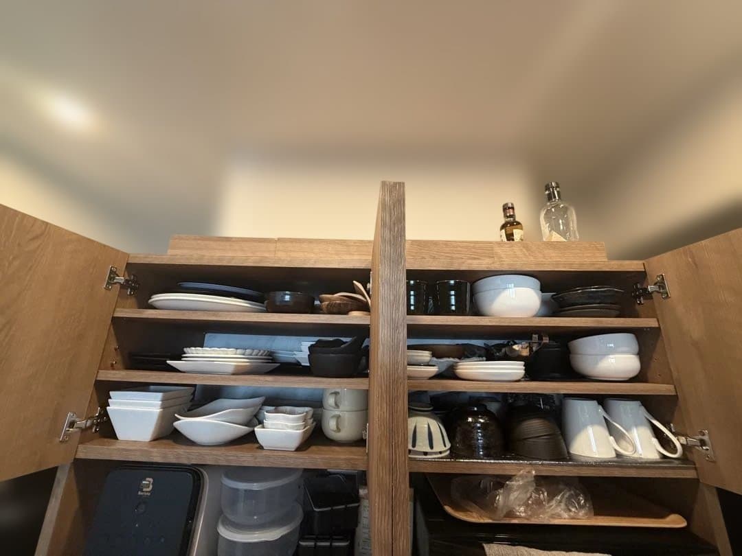 木目調 食器棚 コンパクト