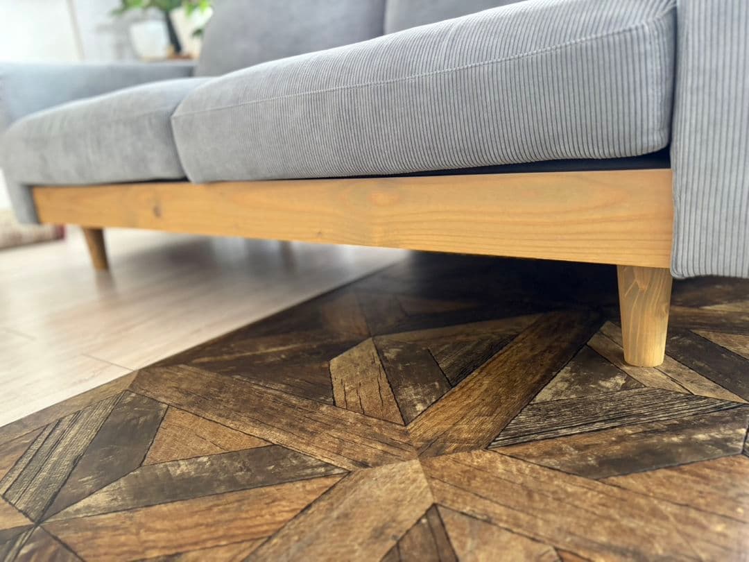 グレー コーデュロイ 2.5人掛けソファ ニトリ