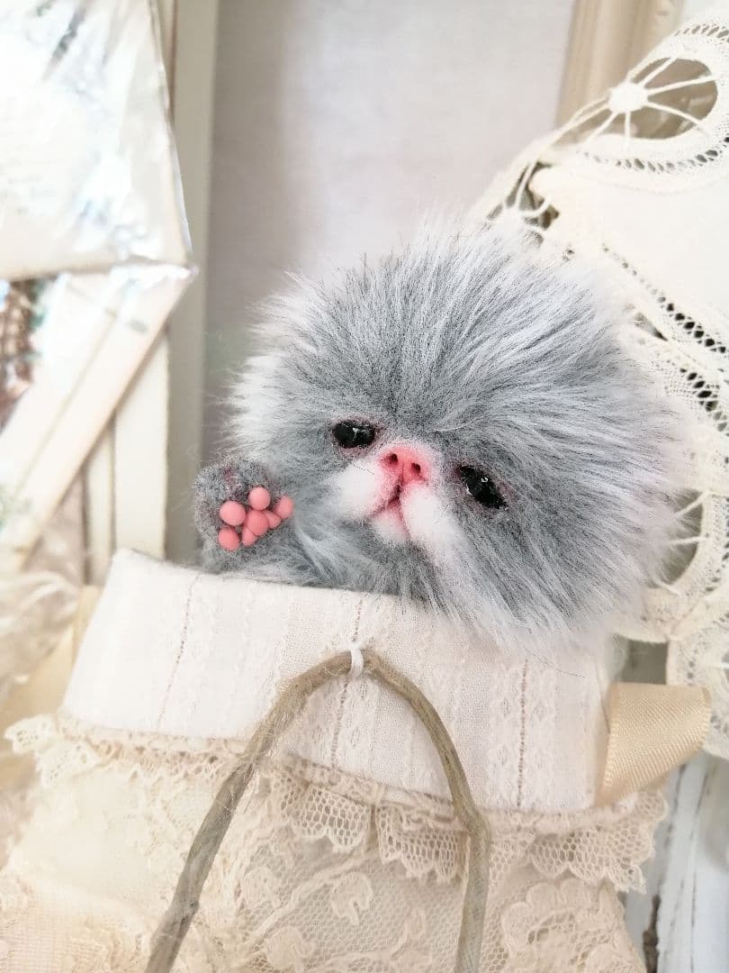 双子♡ミニミニ子猫ちゃん♡べべとミミ♡アートドール♡ぬいぐるみ♡