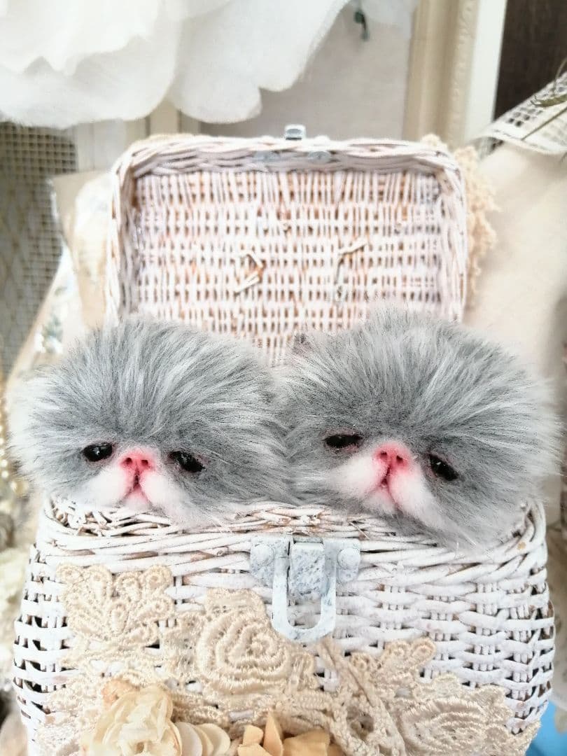 双子♡ミニミニ子猫ちゃん♡べべとミミ♡アートドール♡ぬいぐるみ♡