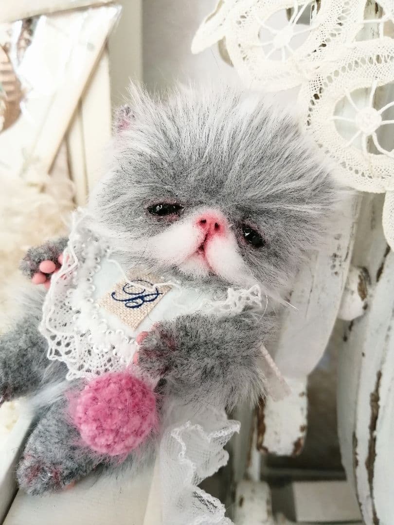 双子♡ミニミニ子猫ちゃん♡べべとミミ♡アートドール♡ぬいぐるみ♡