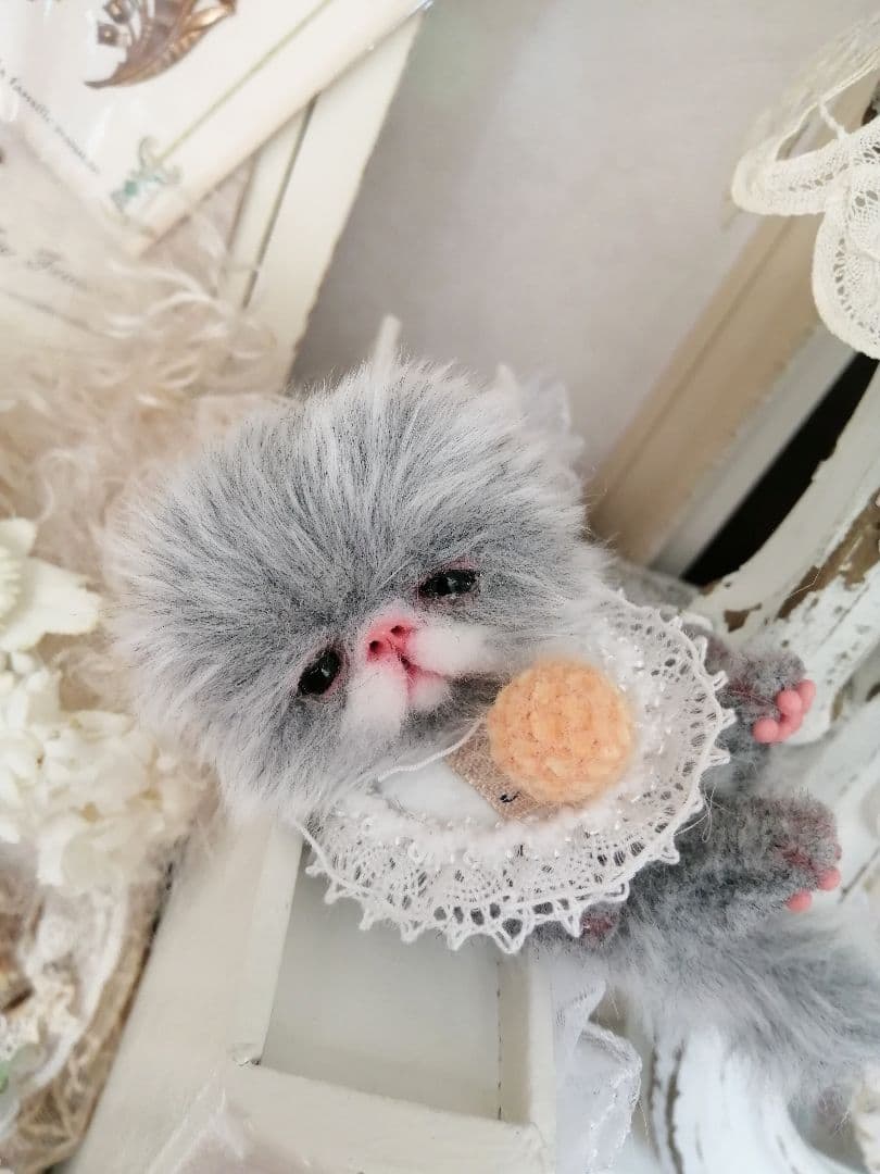 双子♡ミニミニ子猫ちゃん♡べべとミミ♡アートドール♡ぬいぐるみ♡