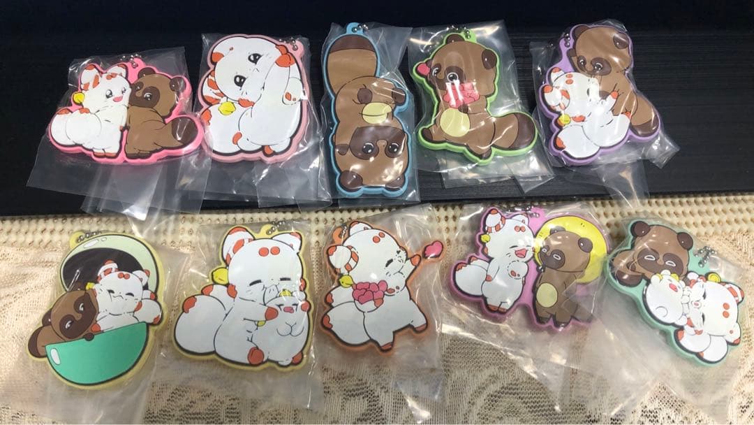 二尾の小狐 てnこ ぽnきち ぬいぐるみ ラバー ガチャガチャ 全