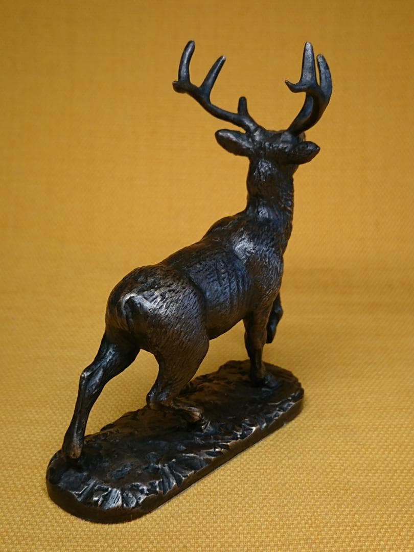 【美品】シカ　鹿　銅製　ヨーロッパ　置物　インテリア　工芸品　美術品　A2523