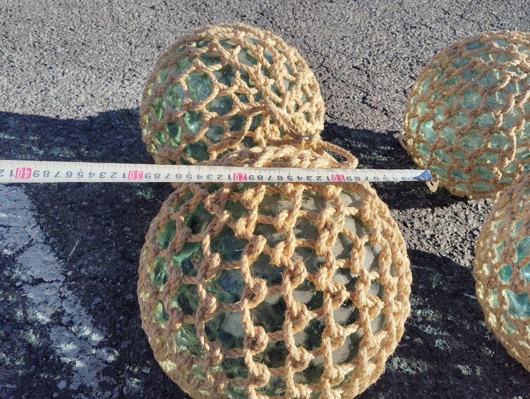 浮き玉ガラス製インテリア装飾 4個セット約28cm