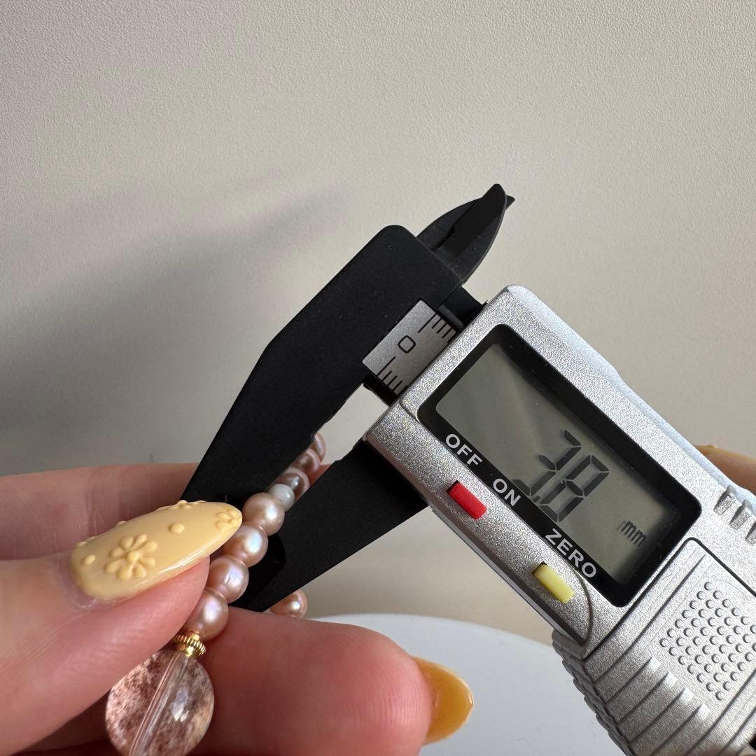 一点物　天然石　ハンドメイドブレス　ピンクガーデン　淡水パール　マザーオブパール