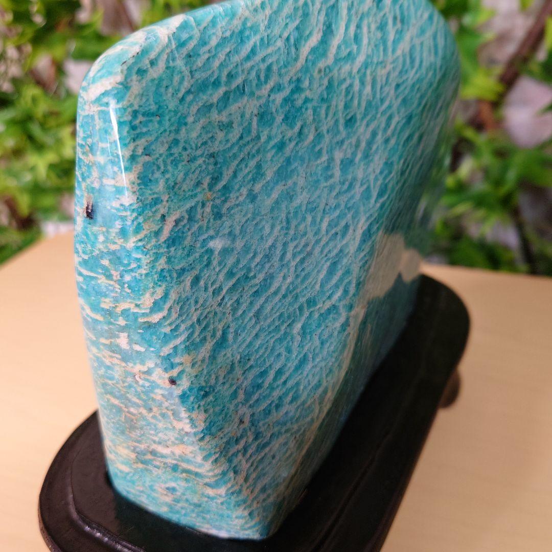 【希望が叶う石♡】アマゾナイト原石1.76kg 台座付き