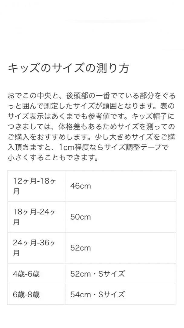 〜帽子のサイズ見分け方〜