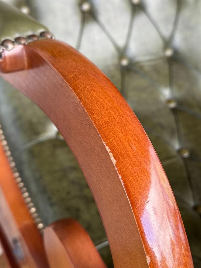 イタリア 本革ロッキングチェア クラシック アンティーク チェスターフィールド