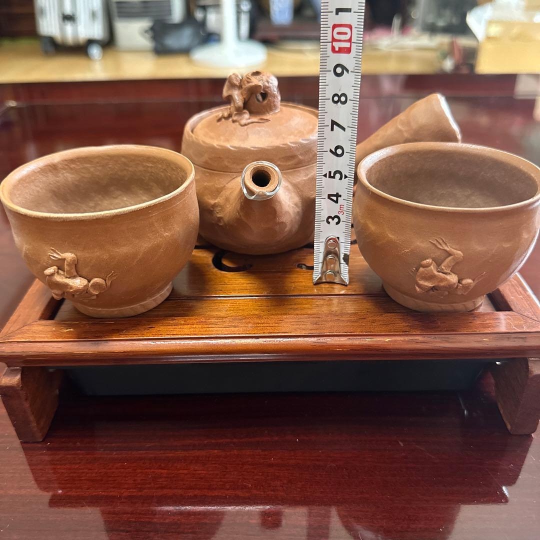萬古焼 茶器 煎茶器 急須セット 蛙 カエル 田嶋勝三窯 - メルカリ