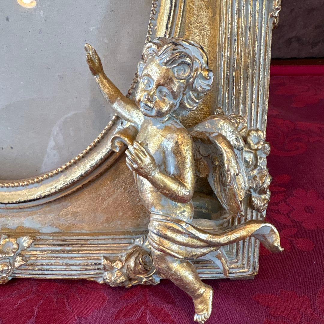 金色の天使付きフォトフレーム